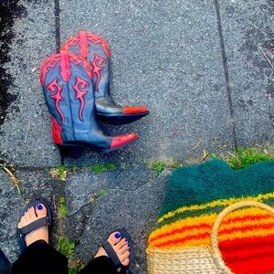 Reba Collins Faux Leather Cowboy Boots